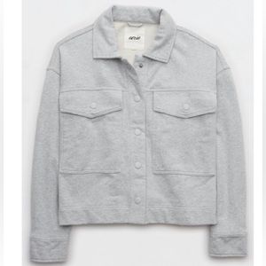 Aerie NWT Fleece Cropped Shacket